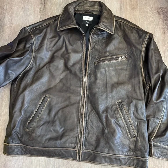 Reformation veda marco oversized leather bomber jacket